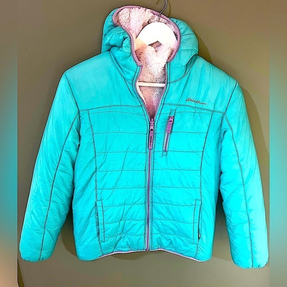 Eddie Bauer girls reversible winter jacket with hood large (14/16)